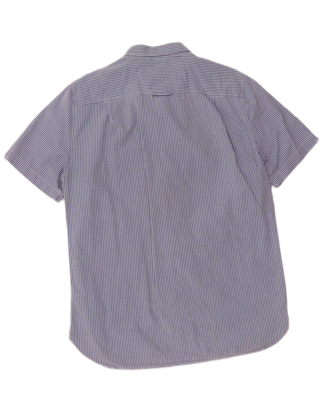 Superdry Mens Short Sleeve Shirt XL Blue Check Cotton