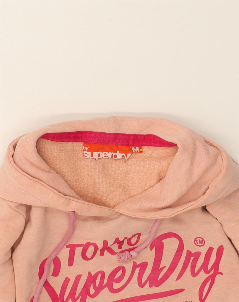 SUPERDRY Womens Graphic Hoodie Jumper UK 14 Medium Orange Cotton | Vintage Superdry | Thrift | Second-Hand Superdry | Used Clothing | Messina Hembry 