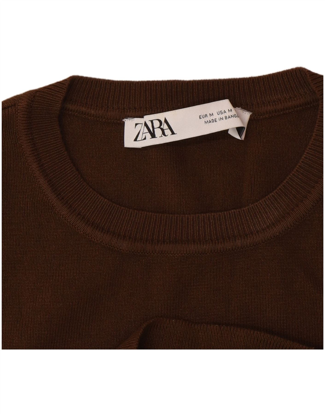 Zara Womens Sleeveless Crop Top UK 12 Medium Brown Viscose