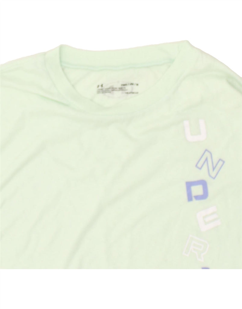 UNDER ARMOUR Boys Graphic T-Shirt Top 9-10 Years Medium Green Cotton | Vintage Under Armour | Thrift | Second-Hand Under Armour | Used Clothing | Messina Hembry 