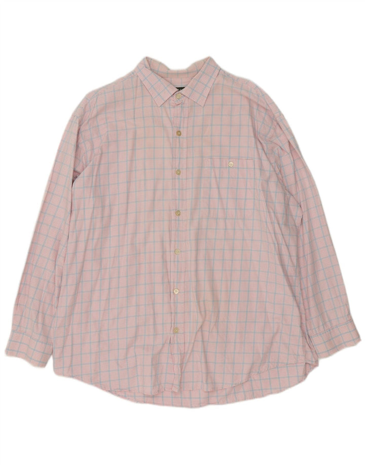 Orvis Mens Shirt 2XL Pink Check Cotton