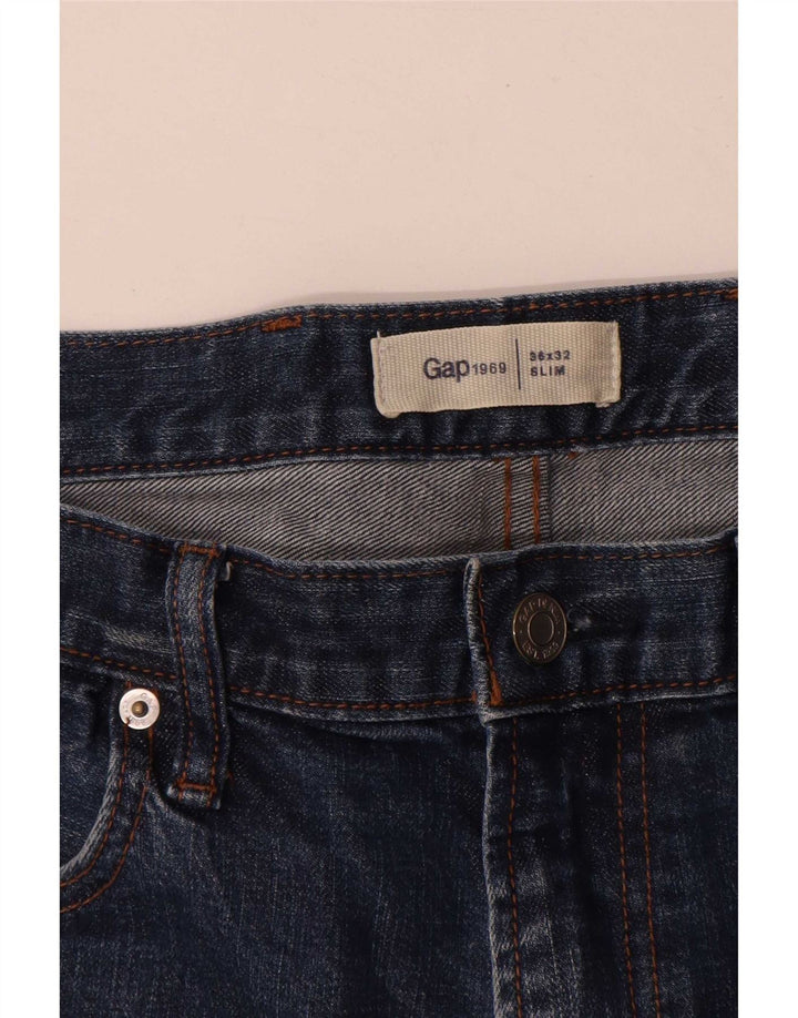 Gap Mens Slim Jeans W36 L32 Navy Blue Cotton