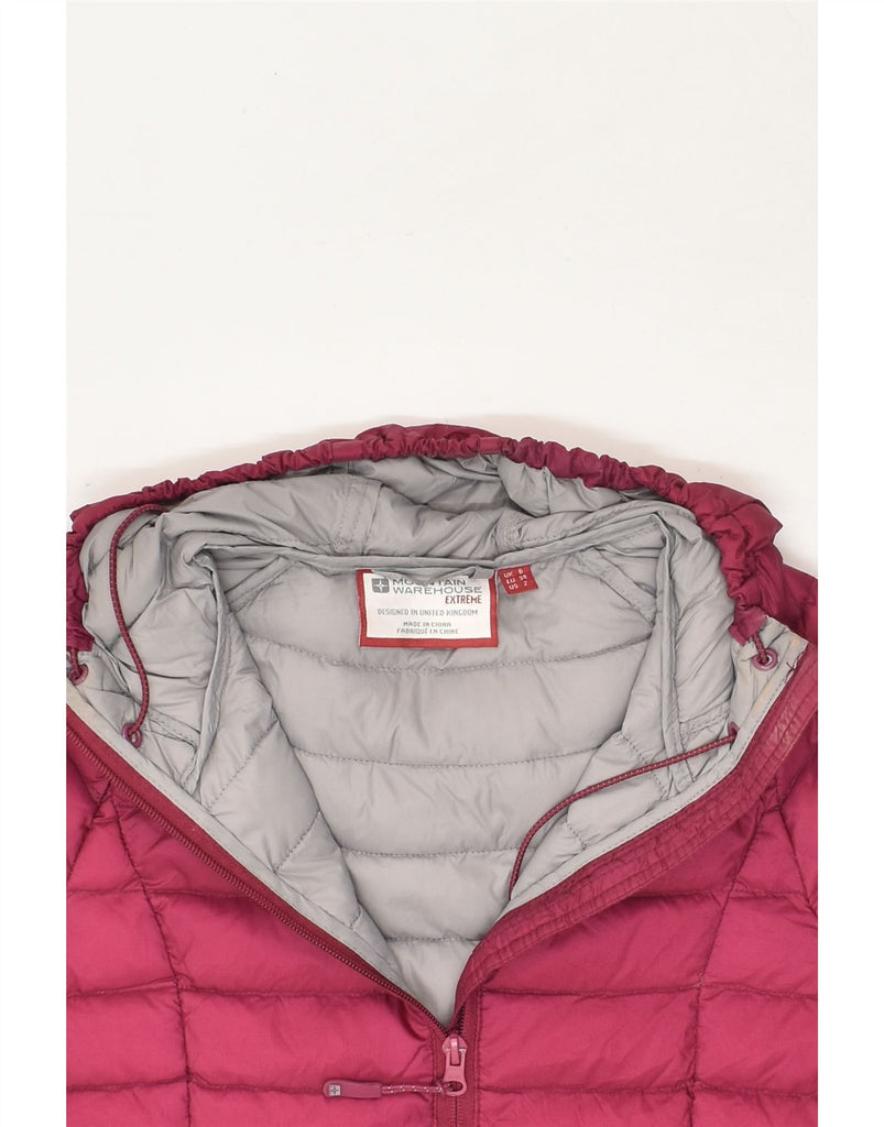 MOUNTAIN WAREHOUSE Womens Hooded Padded Jacket UK 6 XS Burgundy Nylon | Vintage Mountain Warehouse | Thrift | Second-Hand Mountain Warehouse | Used Clothing | Messina Hembry 