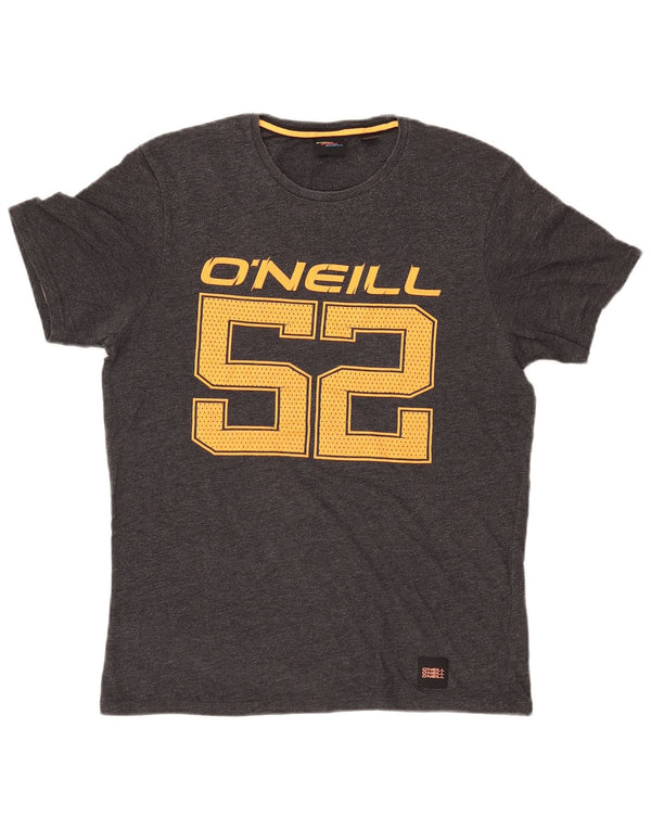O'NEILL Mens Graphic T-Shirt Top Medium Grey Cotton