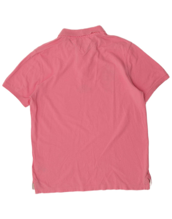 Tommy Hilfiger Mens Graphic Slim Fit Polo Shirt 2XL Pink Cotton
