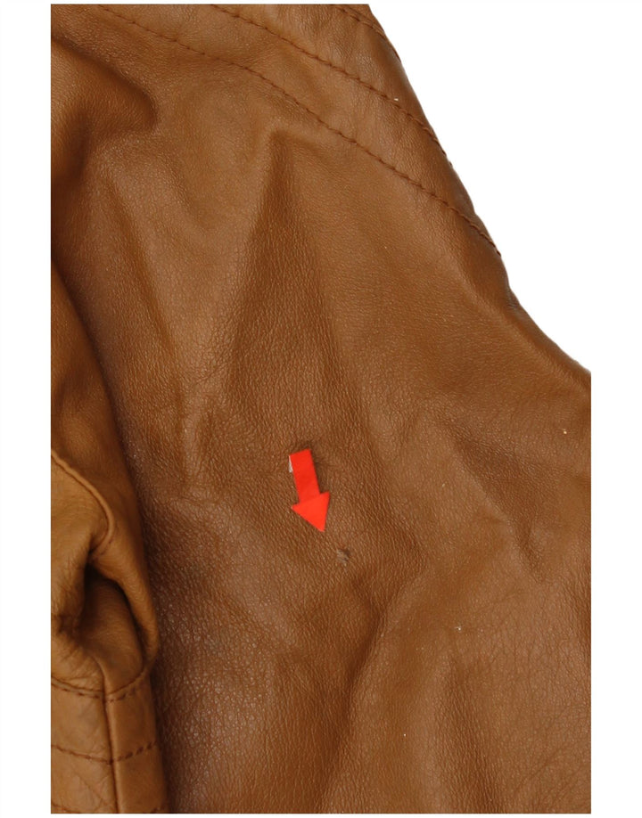 Vintage Womens Leather Jacket IT 44 Medium Brown Leather