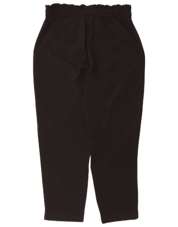 Zara Womens Tapered Cropped Trousers Medium W28 L25 Black Polyester