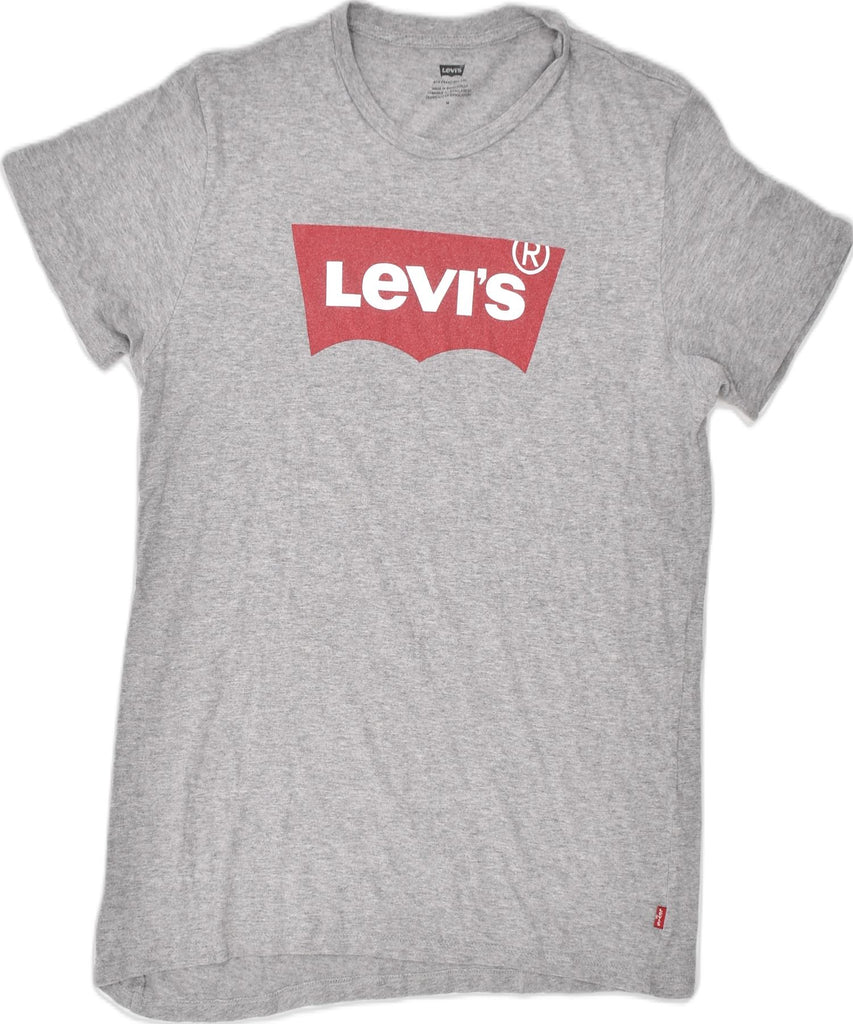 LEVI'S Mens Graphic T-Shirt Top Medium Grey Cotton | Vintage | Thrift | Second-Hand | Used Clothing | Messina Hembry 