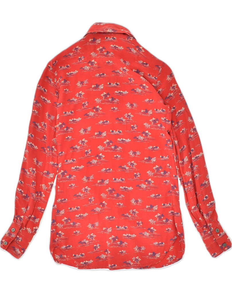 STEFANO RICCI Womens Slim Fit Shirt IT 46 Large Red Floral Rayon | Vintage Stefano Ricci | Thrift | Second-Hand Stefano Ricci | Used Clothing | Messina Hembry 