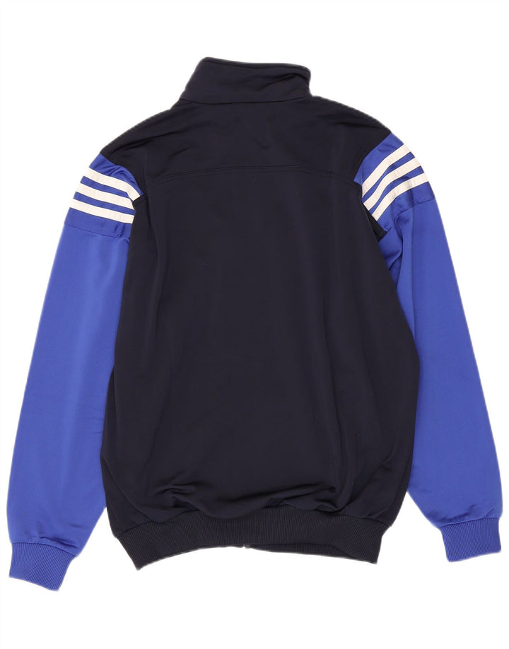 Adidas Boys Tracksuit Top Jacket 15-16 Years Navy Blue Colourblock