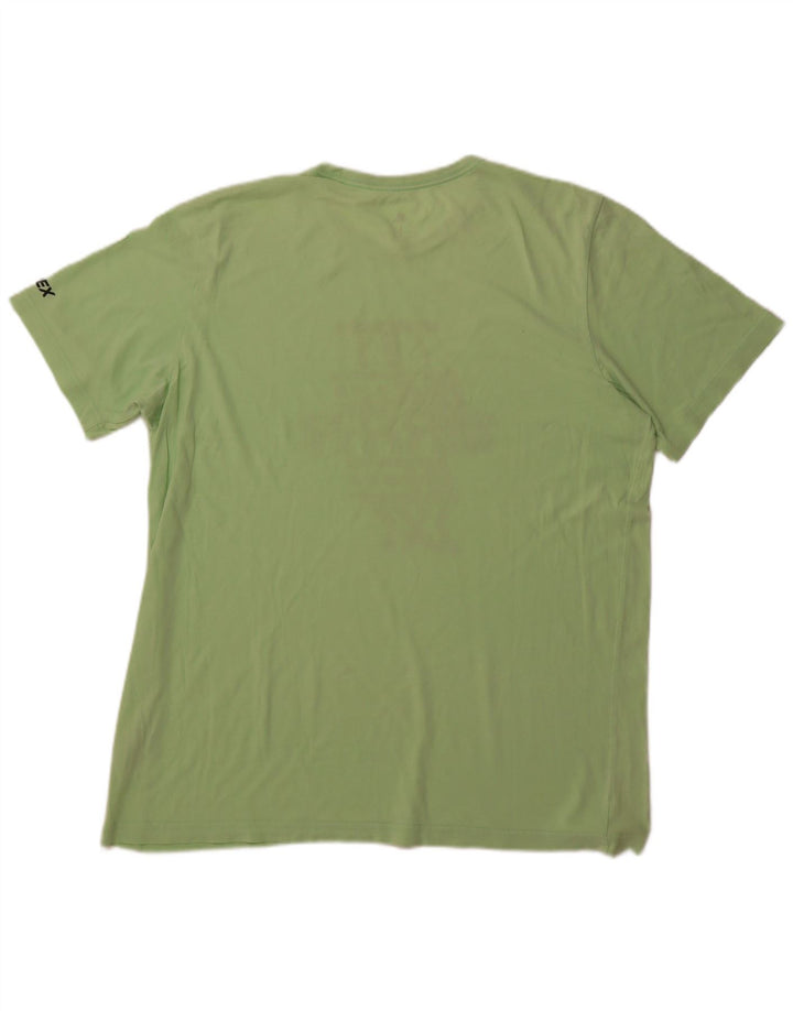 ADIDAS Mens Graphic T-Shirt Top Large Green Cotton