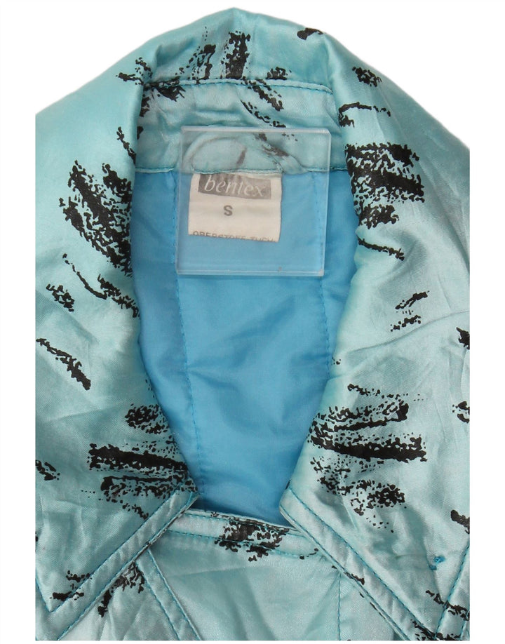 Vintage Mens Abstract Pattern Windbreaker Jacket UK 36 Small Blue