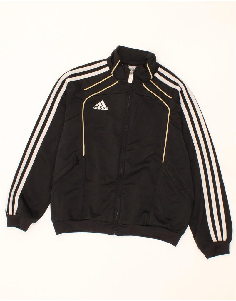 ADIDAS Boys Tracksuit Top Jacket 9-10 Years Black Polyester Vintage Adidas and Second-Hand Adidas from Messina Hembry 