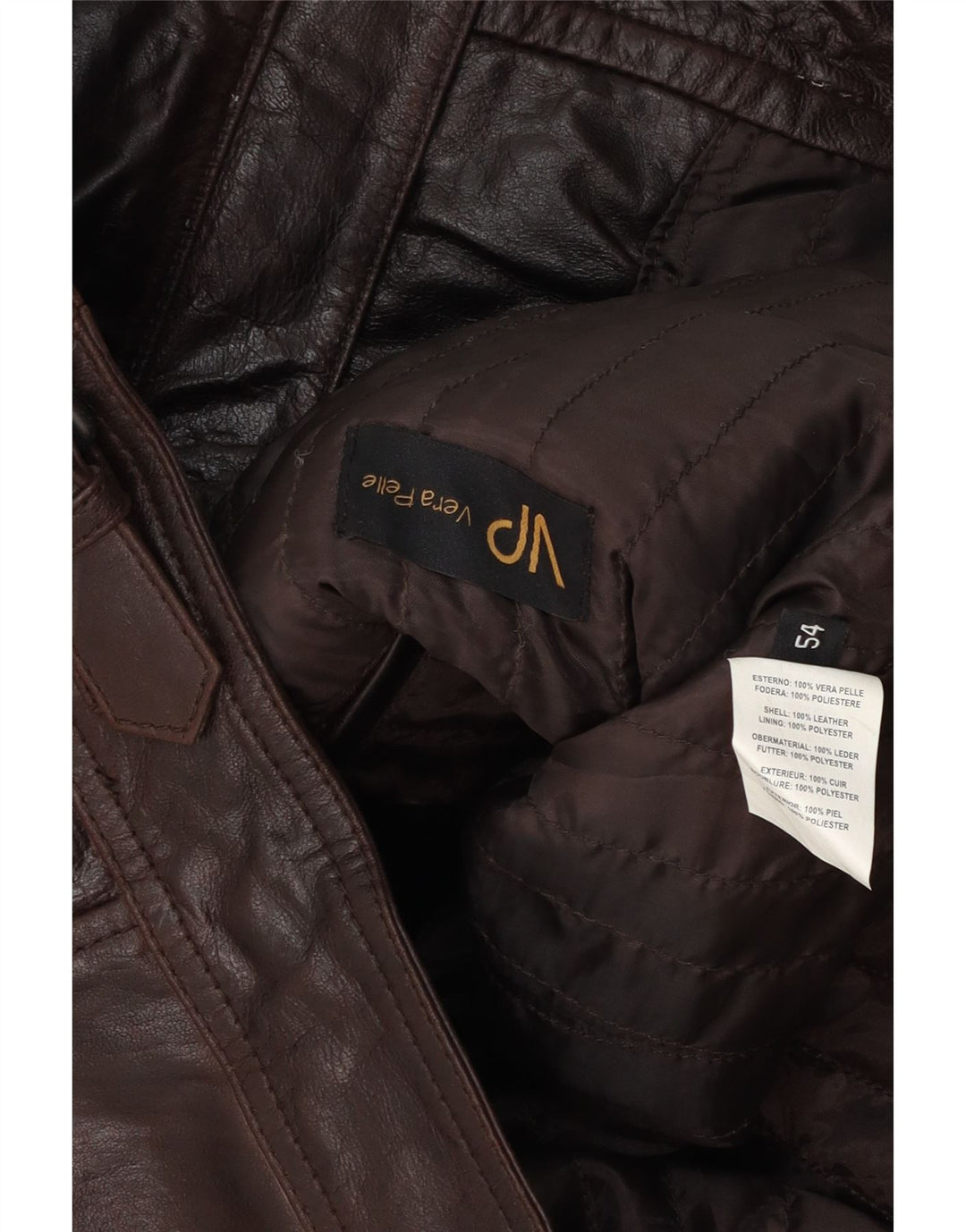 Vintage Mens Bomber Leather Jacket IT 54 2XL Brown Leather
