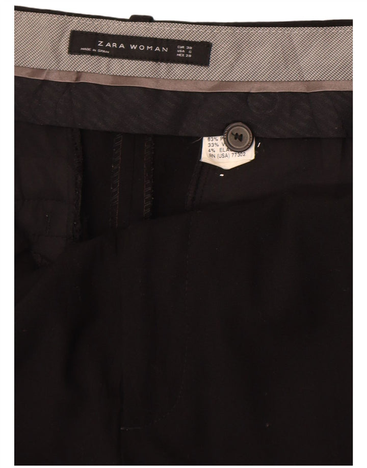 Zara Womens Straight Chino Trousers EU 38 Small W28 L31 Black Polyester
