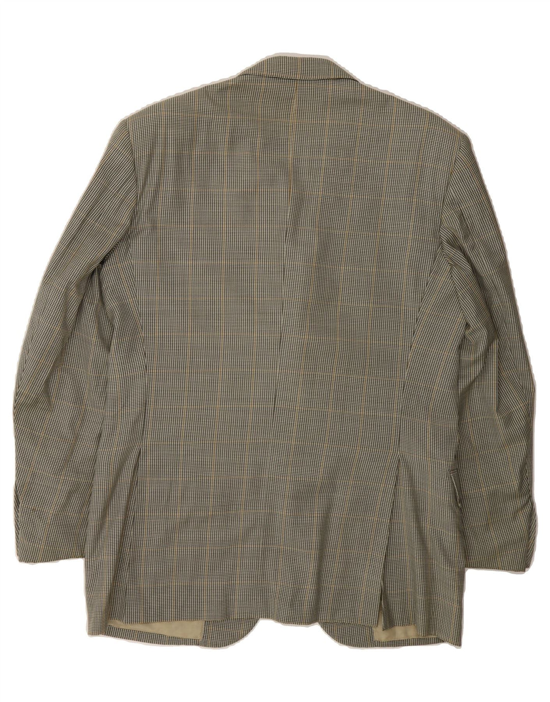 TRUSSARDI Mens 3 Button Blazer Jacket IT 48 Medium Grey Check Virgin Wool Vintage Trussardi and Second-Hand Trussardi from Messina Hembry 