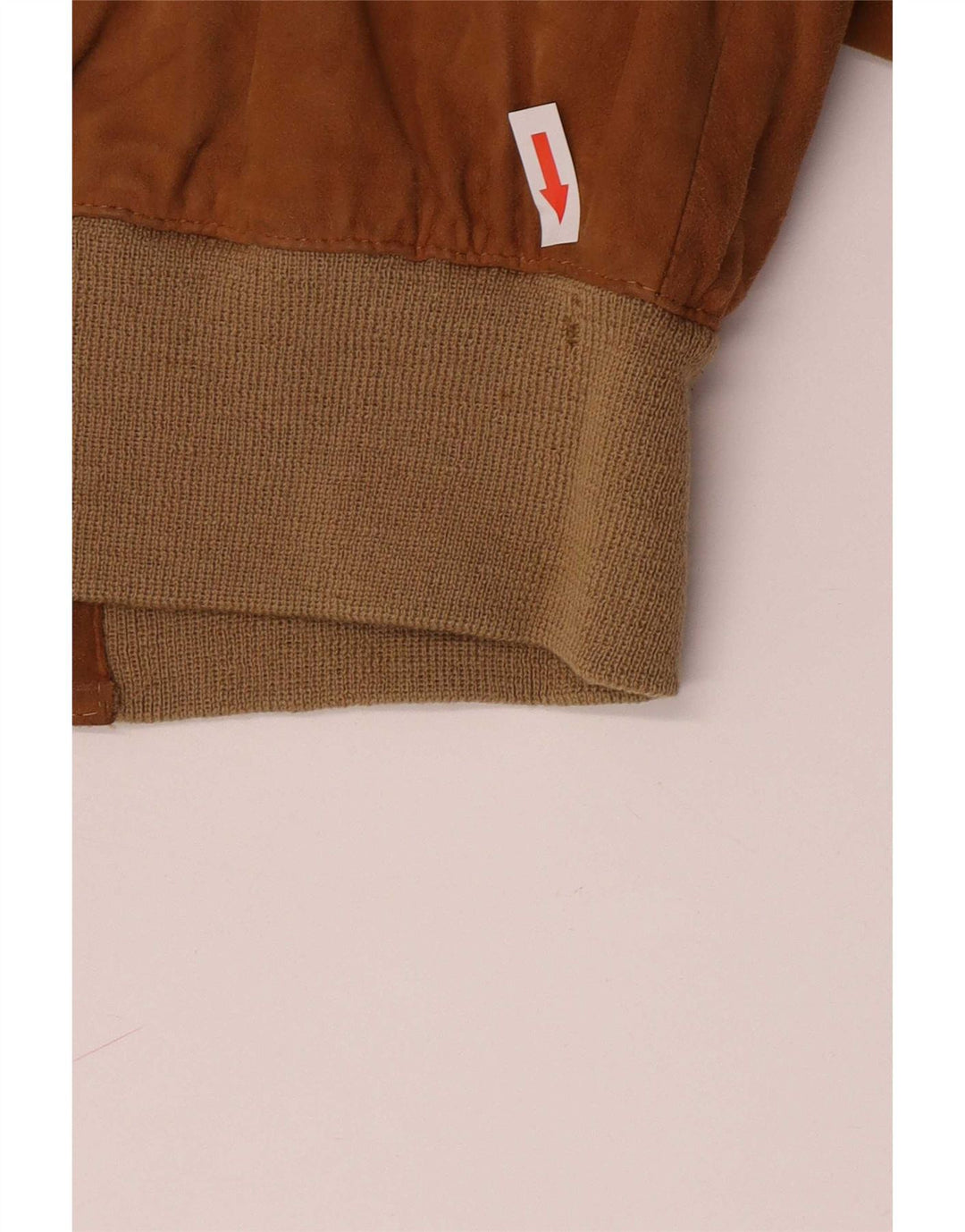 Vintage Womens Suede Bomber Jacket UK 10 Small Brown Colourblock
