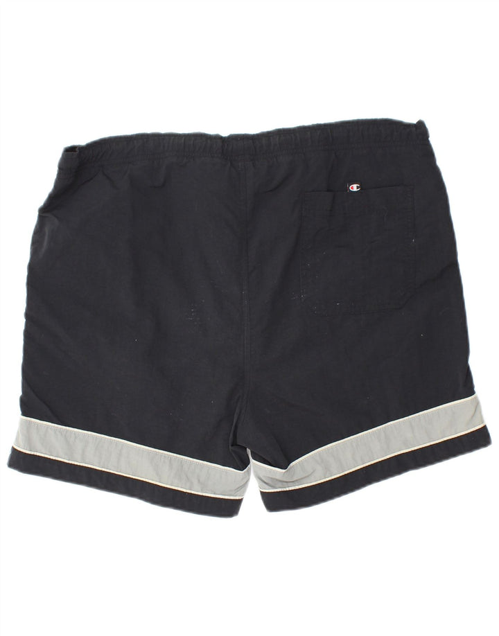 CHAMPION Mens Sport Shorts Large Black Colourblock Polyamide