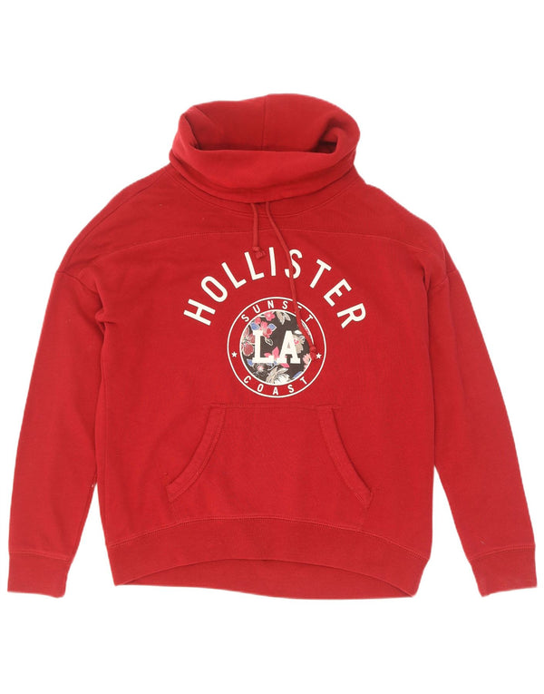 Hollister Womens Los Angeles Oversized Sweatshirt Jumper UK 10 Small Red