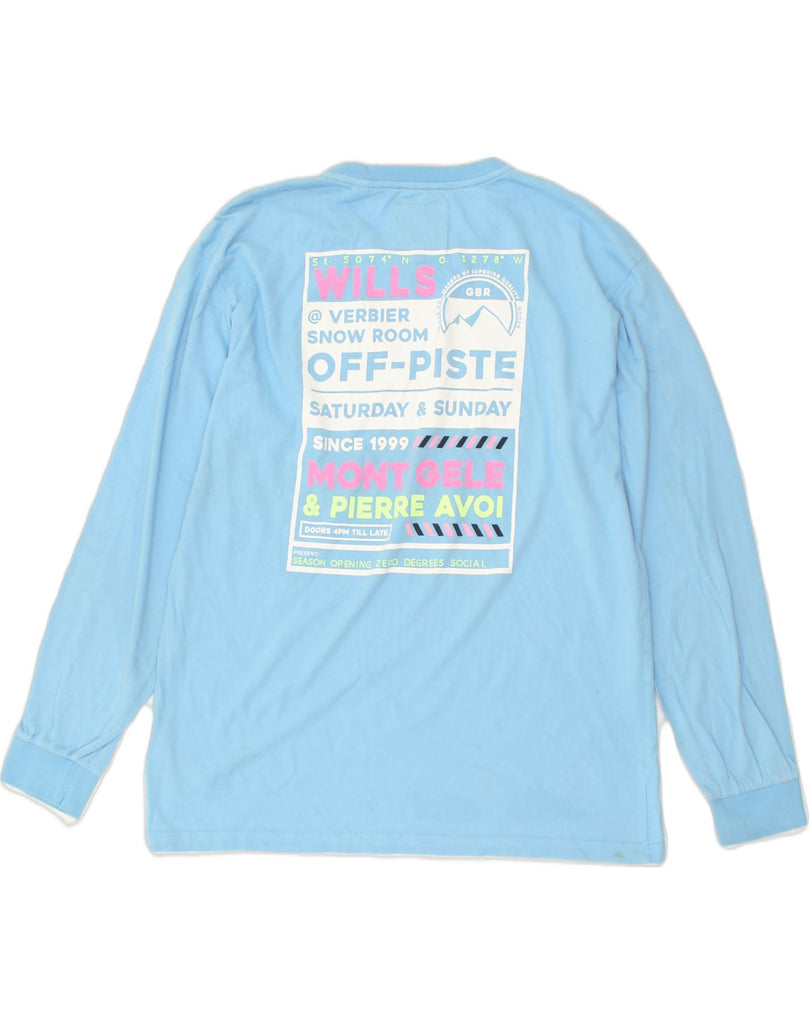 JACK WILLS Womens Graphic Top Long Sleeve UK 16 Large  Blue Cotton | Vintage Jack Wills | Thrift | Second-Hand Jack Wills | Used Clothing | Messina Hembry 