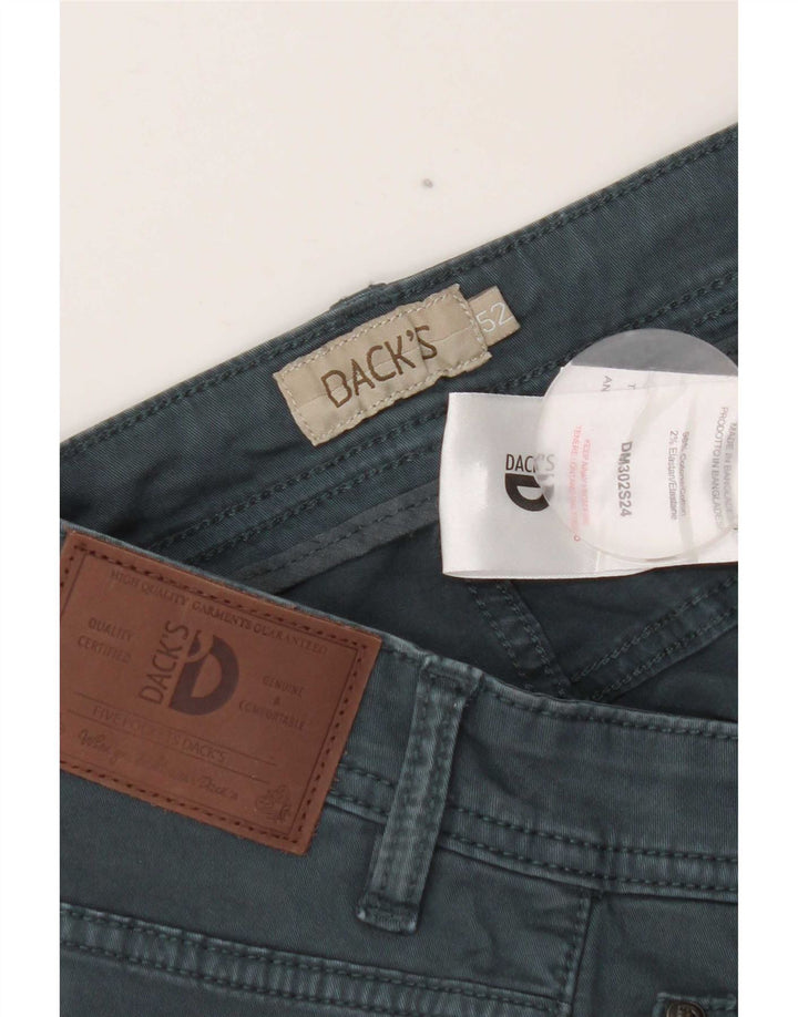 Dack's Mens Slim Casual Trousers W34 L32 Green Cotton