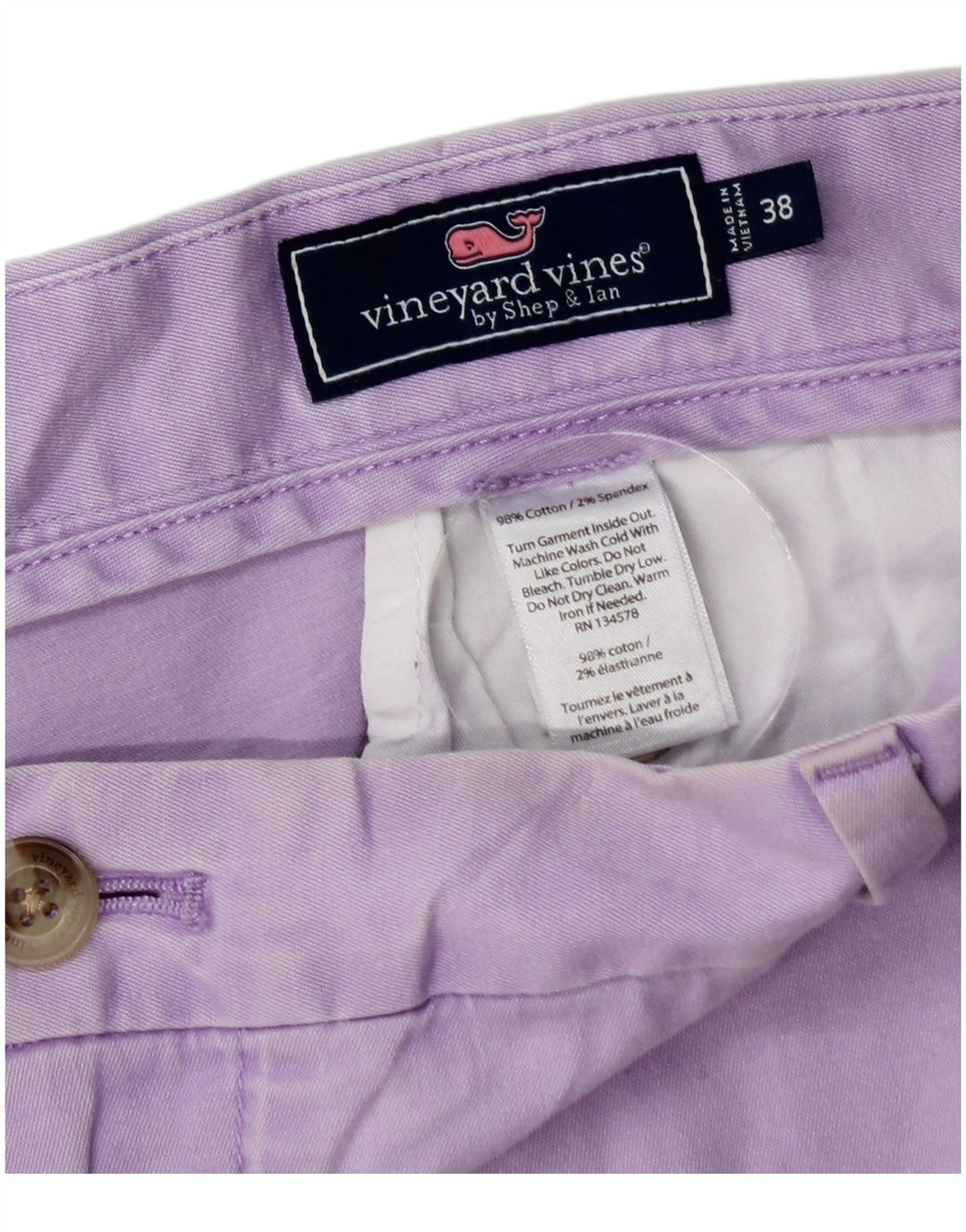 VINEYARD VINES Mens Chino Shorts W38 XL Purple Cotton