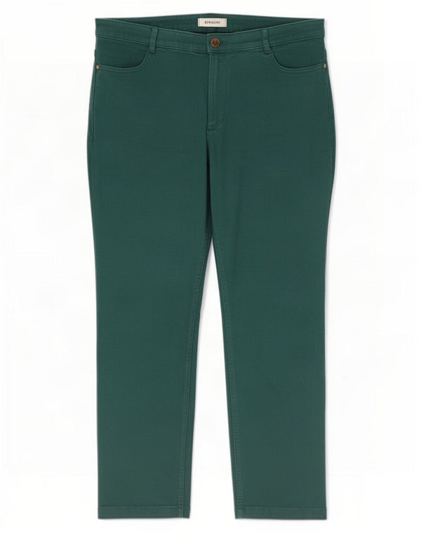 Marks & Spencer Womens Straight Casual Trousers UK 16 Large W34 L27 Green