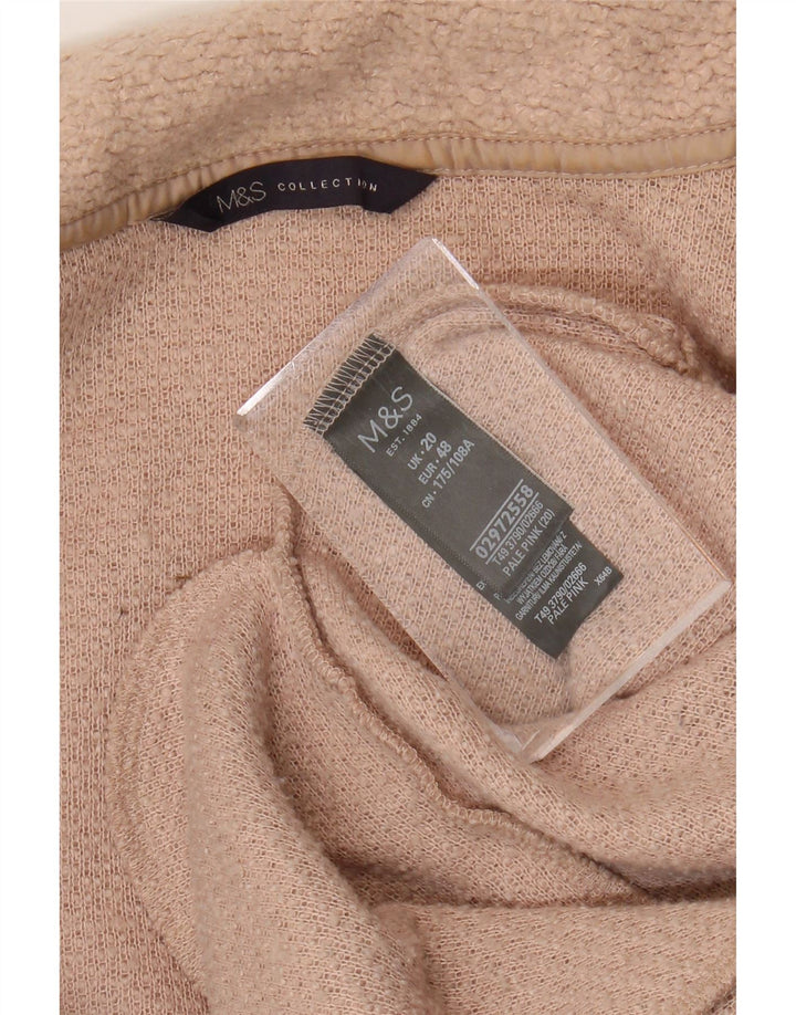 Marks & Spencer Womens Longline Cardigan Sweater UK 20 2XL Pink Polyester