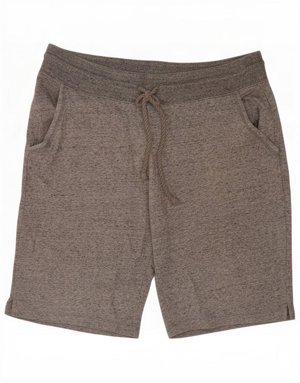 Eddie Bauer Womens Sport Shorts UK 16 Large Grey Flecked Cotton