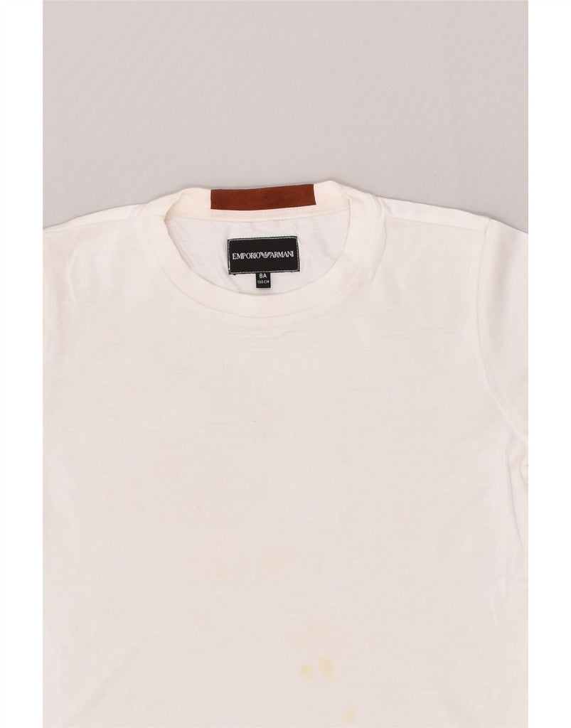 EMPORIO ARMANI Boys T-Shirt Top 7-8 Years White | Vintage Emporio Armani | Thrift | Second-Hand Emporio Armani | Used Clothing | Messina Hembry 