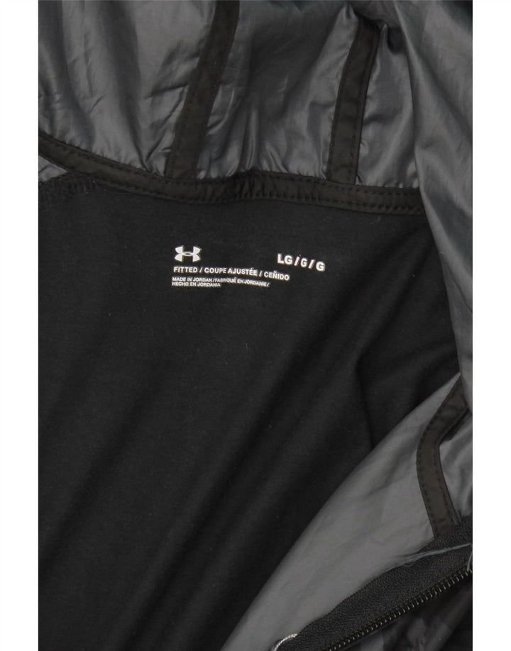 UNDER ARMOUR Mens Hooded Pullover Tracksuit Top Large Black Camouflage Vintage Under Armour and Second-Hand Under Armour from Messina Hembry 