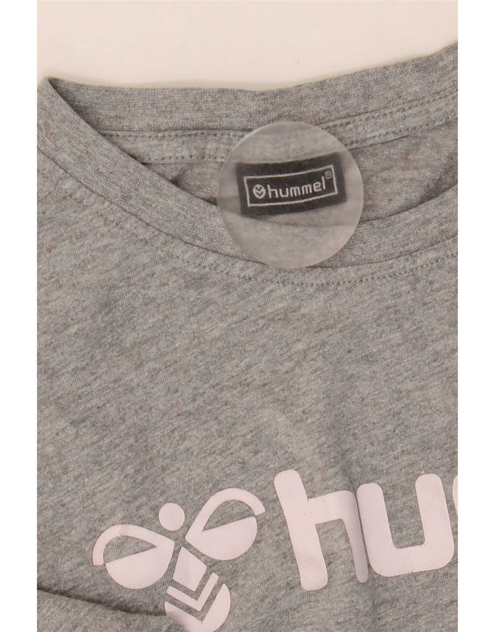 Hummel Mens Graphic T-Shirt Top Medium Grey Flecked Cotton