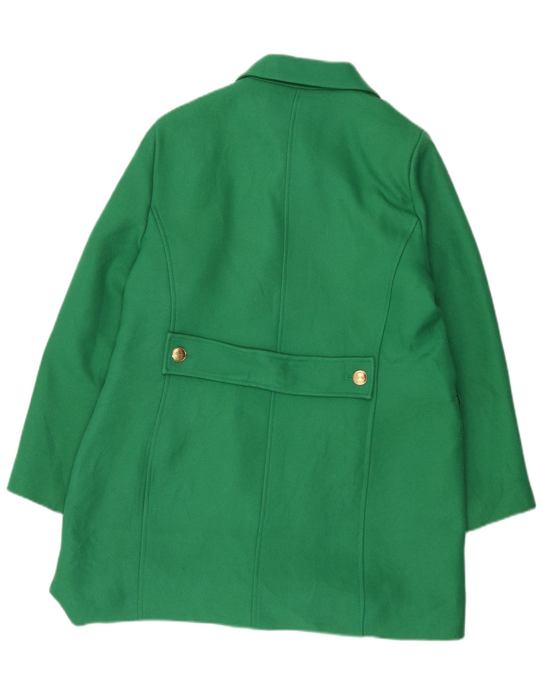 Zara Womens Double Breasted Coat UK 18 XL Green Polyester