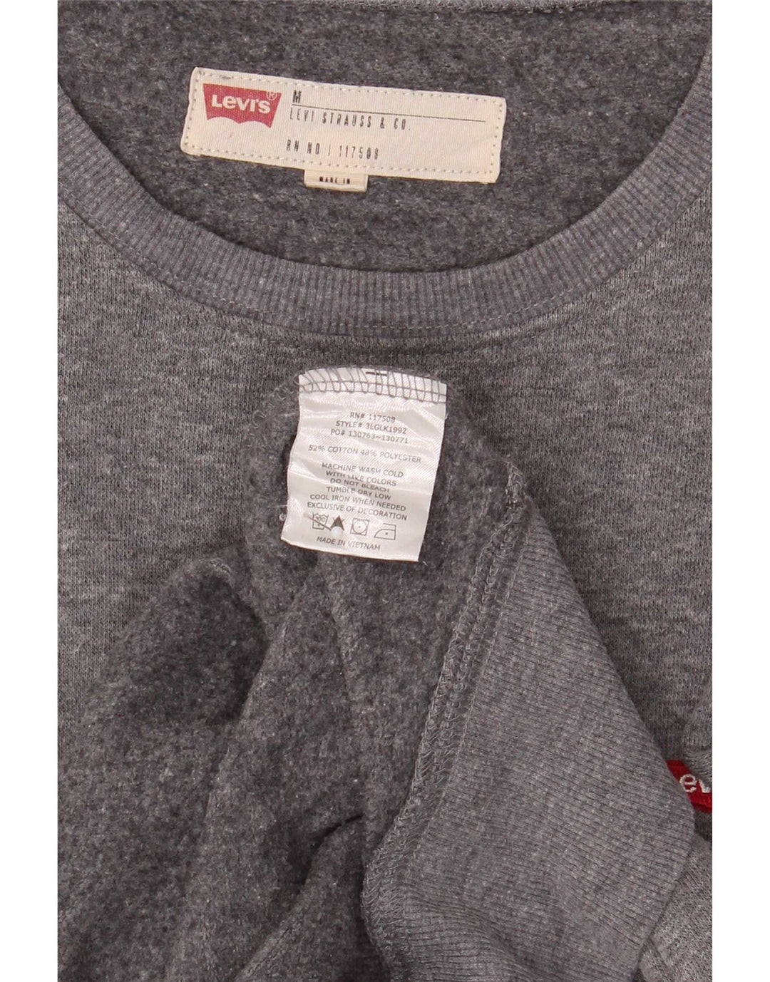 Levi's Mens Sweatshirt Jumper Medium Grey Cotton