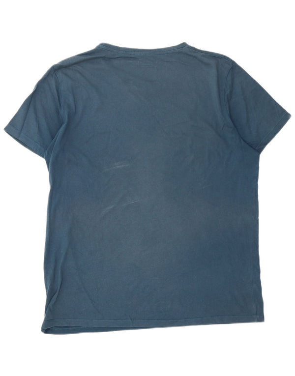 Jack & Jones Mens Graphic T-Shirt Top 2XL Navy Blue Cotton