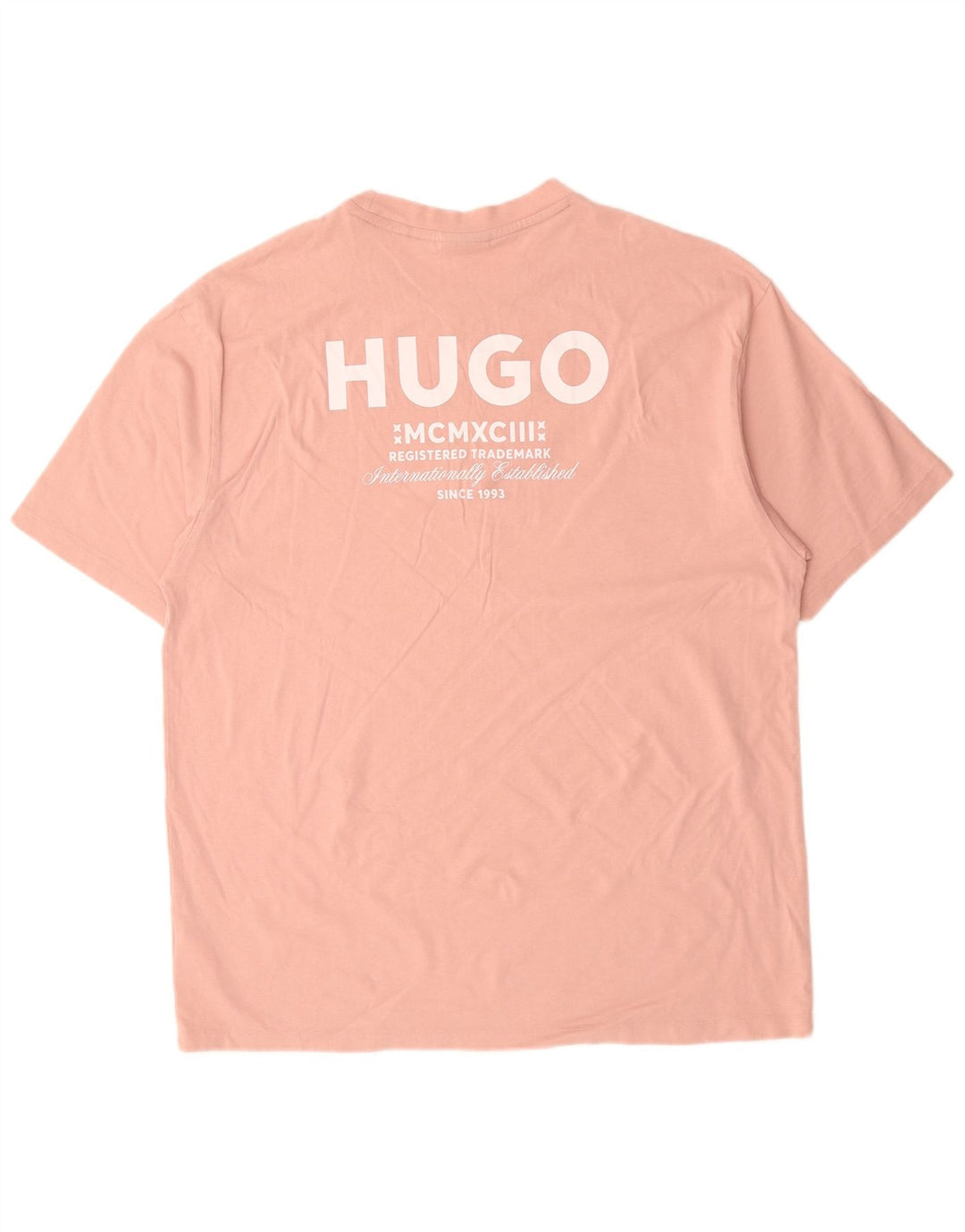 HUGO BOSS Mens Graphic T-Shirt Top XL Pink Cotton