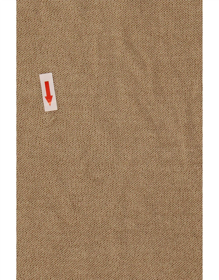 Zara Womens Top Long Sleeve UK 14 Medium Beige Acrylic