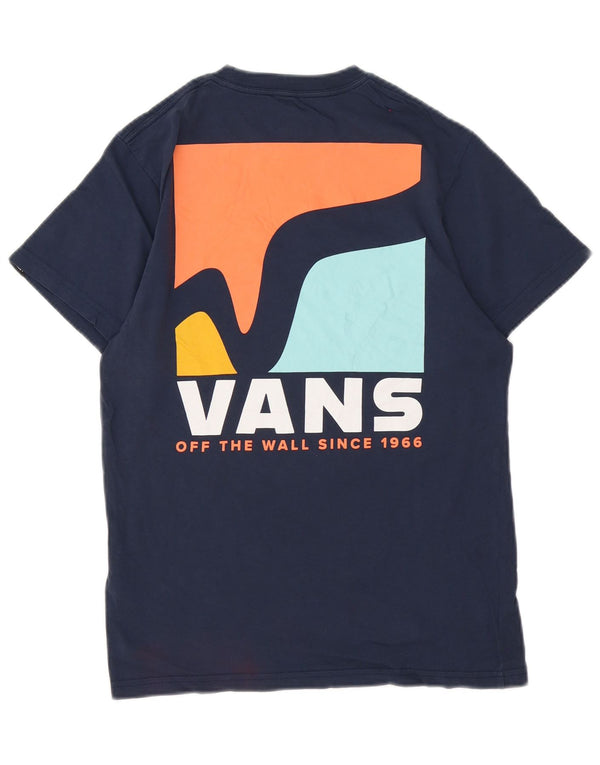 Vans Mens Slim Fit Graphic T-Shirt Top Small Navy Blue Cotton