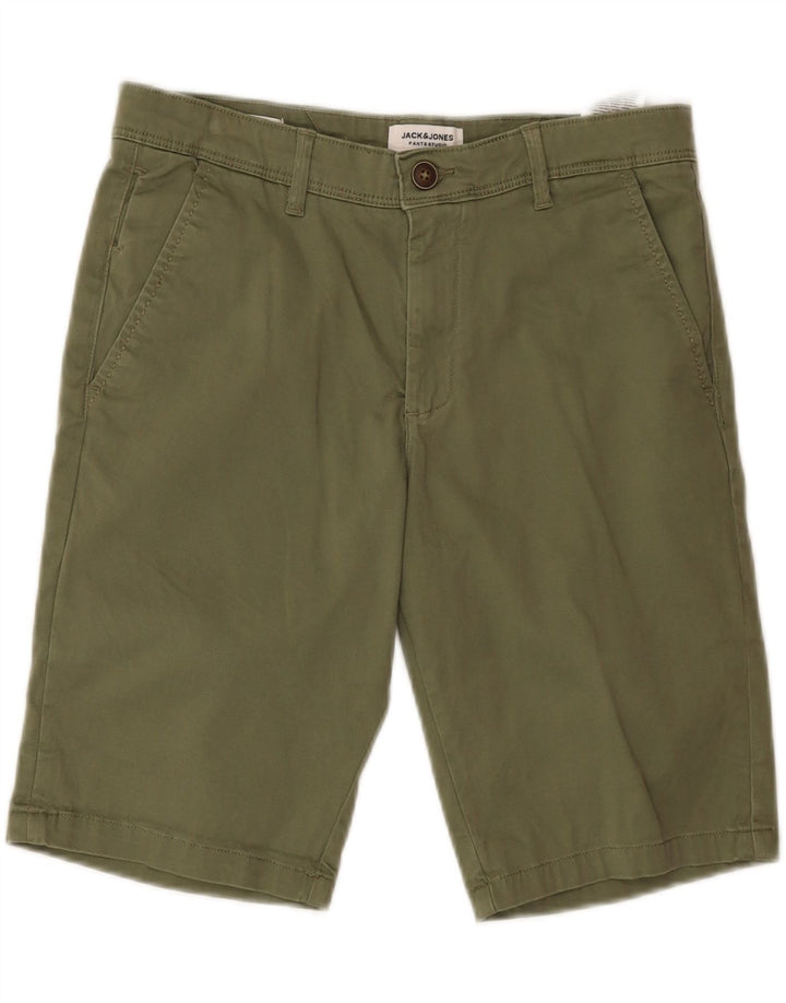 JACK & JONES Mens Chino Shorts Small W30  Khaki Cotton Vintage Jack & Jones and Second-Hand Jack & Jones from Messina Hembry 