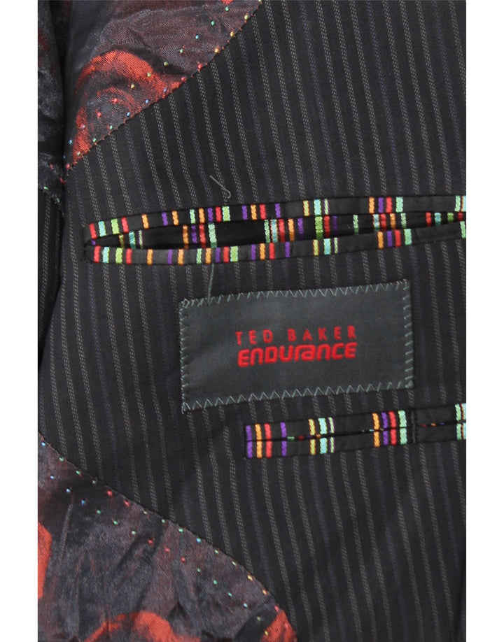 Ted Baker Mens 2 Button Blazer Jacket UK 40 Large Navy Blue Pinstripe