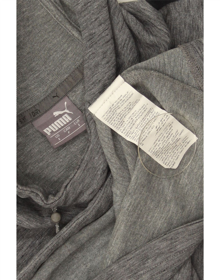 Puma Mens Hoodie Jumper Small Grey Colourblock Cotton