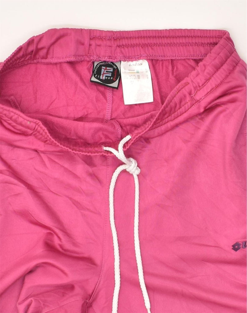 LOTTO Womens Tracksuit Trousers IT 42 Medium Pink Polyester | Vintage Lotto | Thrift | Second-Hand Lotto | Used Clothing | Messina Hembry 