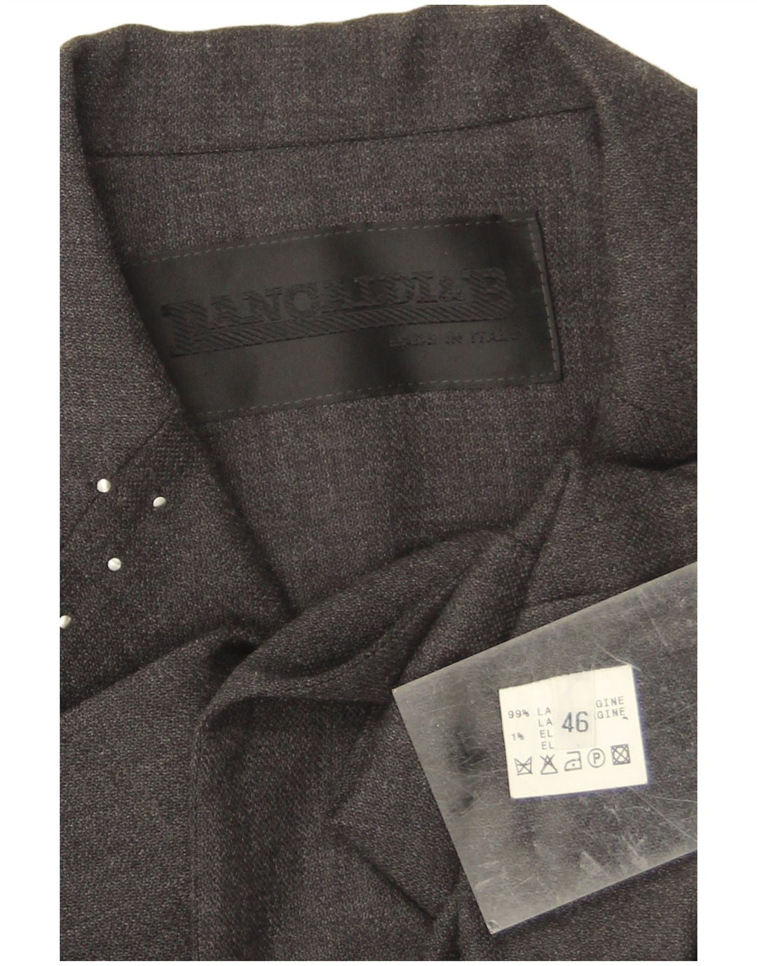 Pancaldi & B Womens Open Blazer Jacket IT 46 Large Grey Virgin Wool