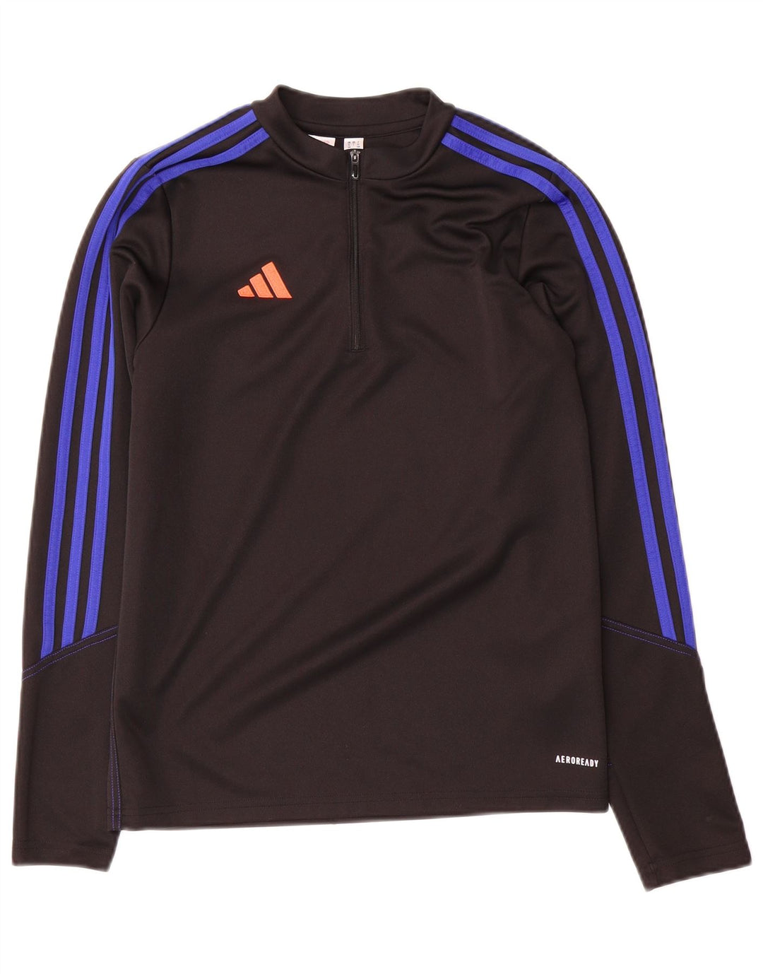 Adidas Boys Aeroready Zip Neck Pullover Tracksuit Top 13-14 Years Black