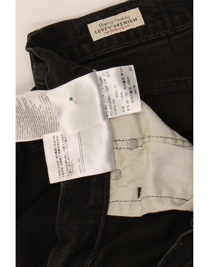 LEVI'S Mens Straight Jeans W33 L26  Black Cotton