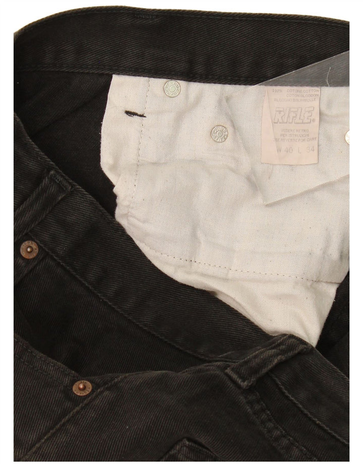Rifle Mens Straight Jeans W40 L31 Black Cotton