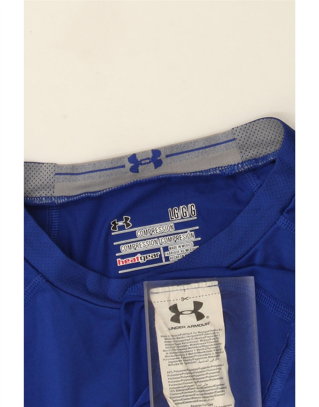 Under Armour Mens Heat Gear Graphic Top Long Sleeve Large Blue Polyester