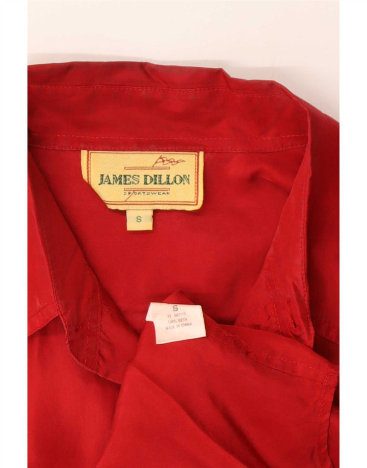 James Dillon Mens Shirt Small Red Silk