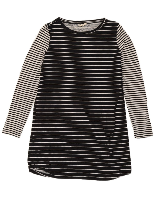 Roxy Womens Long Sleeve T-Shirt Dress UK 14 Medium Black Striped Cotton