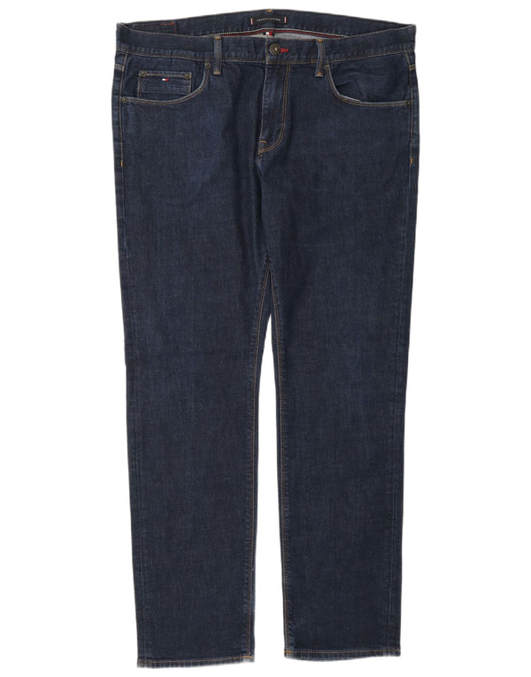 Tommy Hilfiger Mens Denton Stretch Straight Jeans W38 L32 Navy Blue Cotton